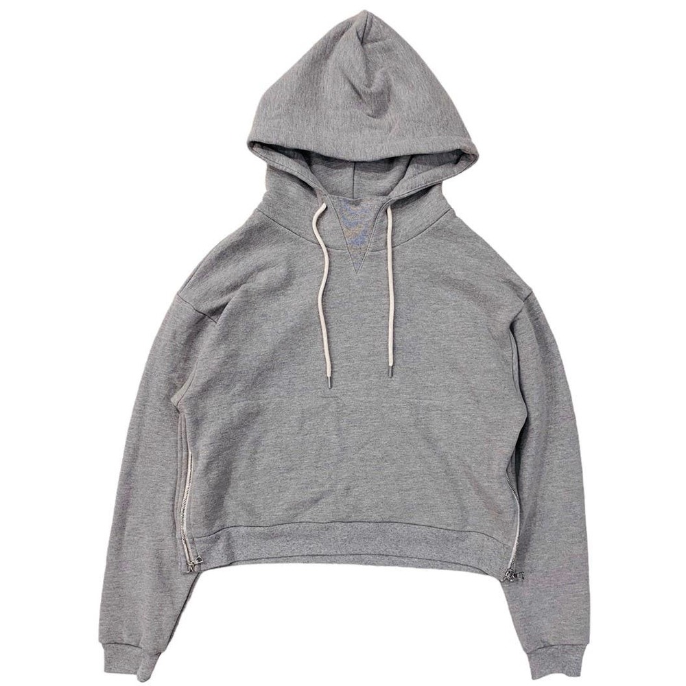 John Elliott Women's Villain Cropped French Terry Side Zip Hoodie Sweatshirt
